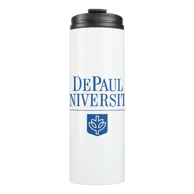 DePaul University Official Logo Stacked Emblem Thermal Tumbler (Front)
