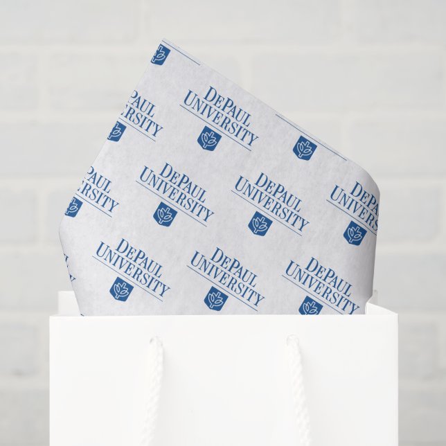 DePaul University Official Logo Stacked Emblem Tissue Paper (Gift Bag)