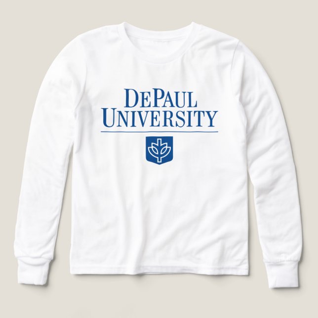 DePaul University Official Logo Stacked Emblem Tri-Blend Shirts (Design Front)