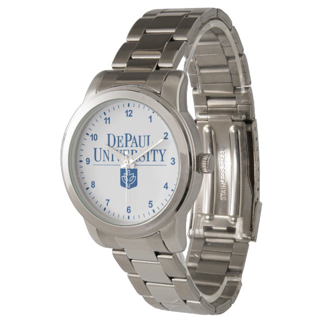 DePaul University Official Logo Stacked Emblem Watch (Angled)