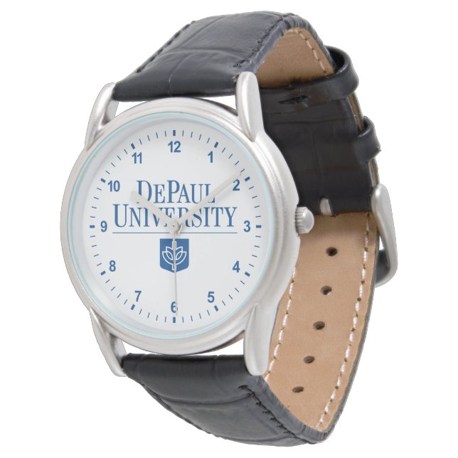 DePaul University Official Logo Stacked Emblem Watch (Angled)