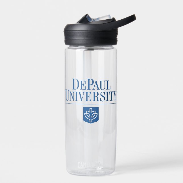 DePaul University Official Logo Stacked Emblem Water Bottle (Left)