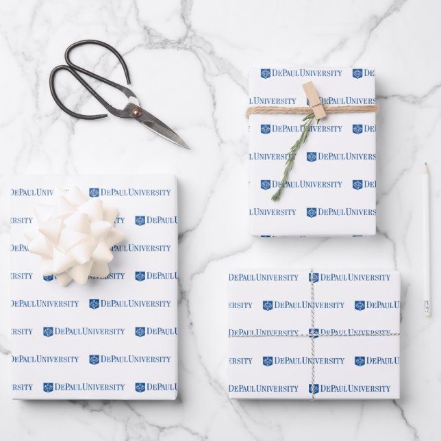 DePaul University Official Logo Wrapping Paper Sheets (Front)