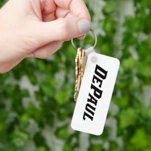 DePaul University Wordmark Logo B&W Keychain