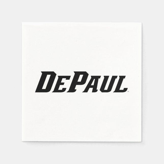 DePaul University Wordmark Logo B&W Napkins (Front)