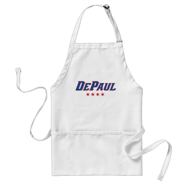 DePaul University Wordmark Logo Chicago Stars Adult Apron (Front)