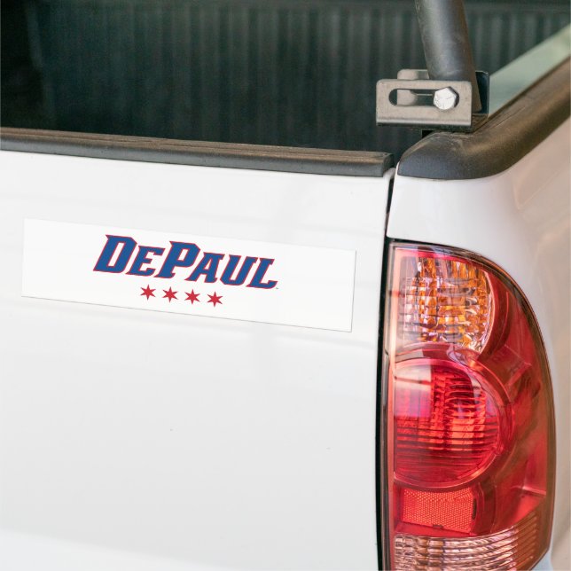 DePaul University Wordmark Logo Chicago Stars Bumper Sticker (On Truck)