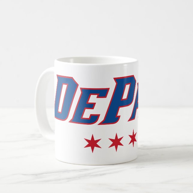 DePaul University Wordmark Logo Chicago Stars Coffee Mug (Front Left)