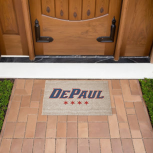 DePaul University Wordmark Logo Chicago Stars Fiber Doormat