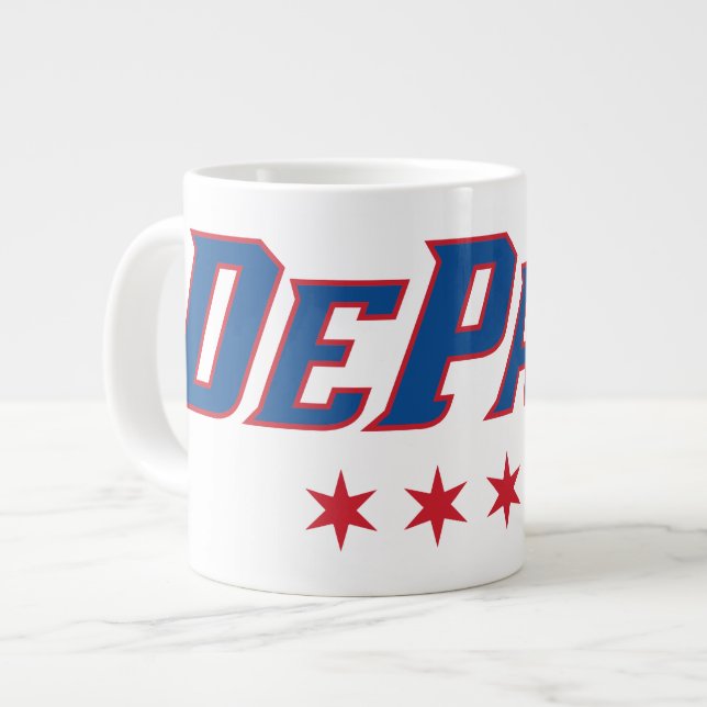 DePaul University Wordmark Logo Chicago Stars Giant Coffee Mug (Front Left)