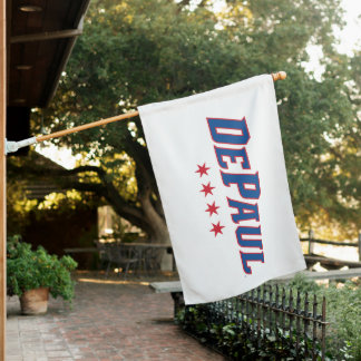 DePaul University Wordmark Logo Chicago Stars House Flag