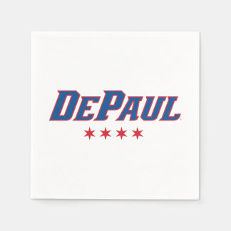 DePaul University Wordmark Logo Chicago Stars Napkins