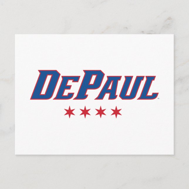 DePaul University Wordmark Logo Chicago Stars Postcard (Front)