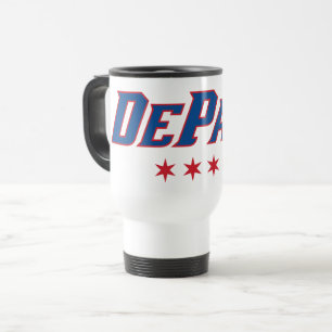 DePaul University Wordmark Logo Chicago Stars Travel Mug
