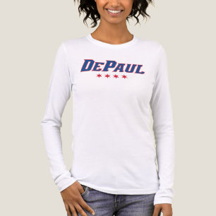 DePaul University Wordmark Logo Chicago Stars Tri-Blend Shirt