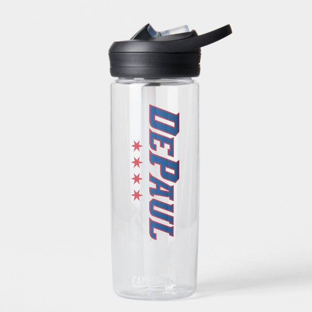 DePaul University Wordmark Logo Chicago Stars Water Bottle (Left)