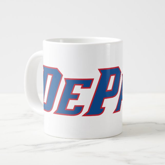 DePaul University Wordmark Logo Giant Coffee Mug (Front Left)