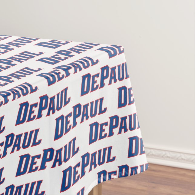 DePaul University Wordmark Logo Tablecloth (In Situ)