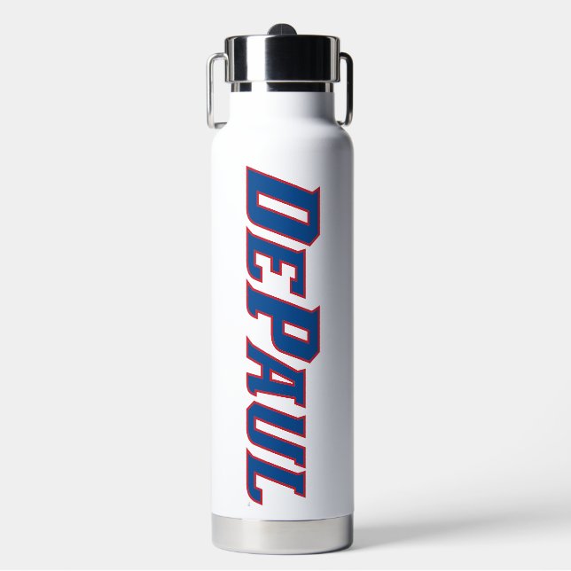 DePaul University Wordmark Logo Water Bottle (Front)