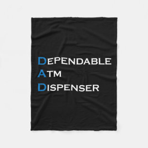 Dependable Atm Dispenser Father Money Giver Father Fleece Blanket