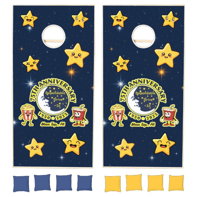 Dependable Drive In 75th Anniversary Cornhole Set (Set)
