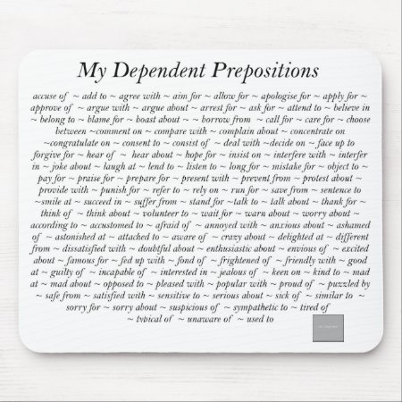 Dependent Prepositions Mousepad