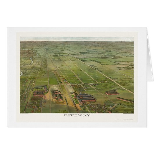 Depew, NY Panoramic Map - 1898 Cards (Front Horizontal)