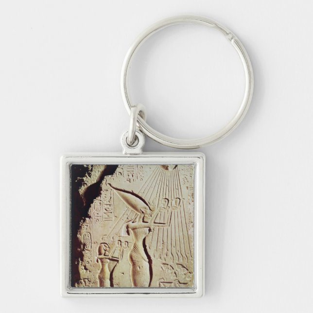 Depicting Amenophis IV, Nefertiti and Daughter Keychain (Front)