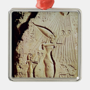 Depicting Amenophis IV, Nefertiti and Daughter Metal Ornament