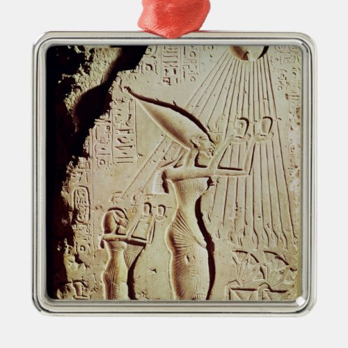 Depicting Amenophis IV Nefertiti and Daughter Metal Ornament