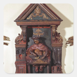 Depicting St. Crispin at his Workbench Square Sticker