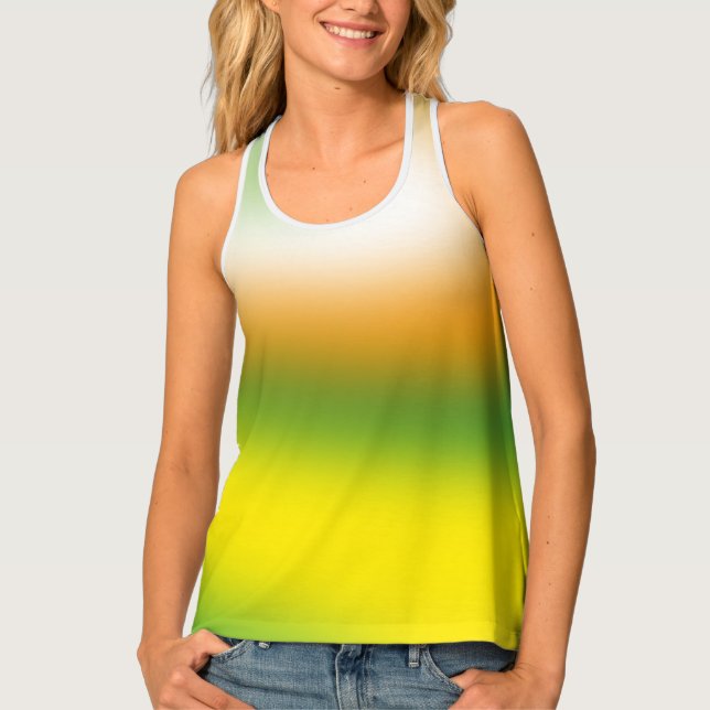 Deplaner Woman degraded yellow, green Tank Top (Front)