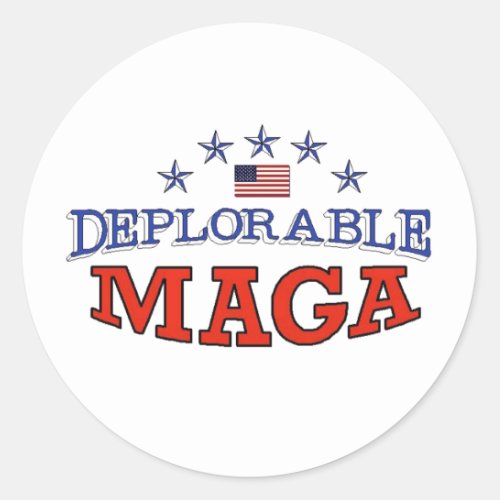Deplorable MAGA Round Sticker