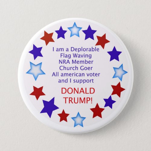 Deplorable Trump Supporter Button