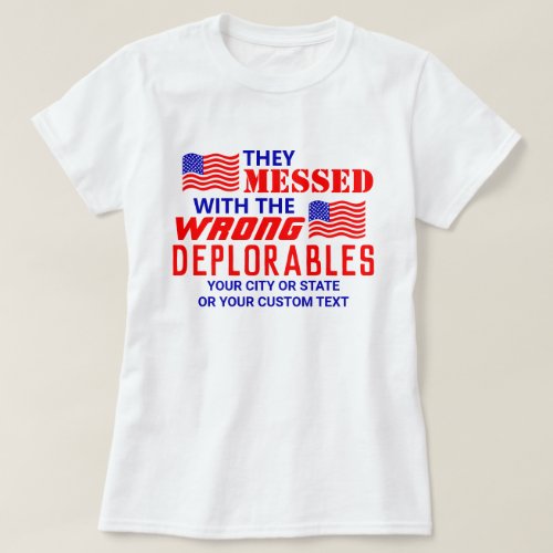 Deplorables 2020 White Patriotic Political Trump T_Shirt