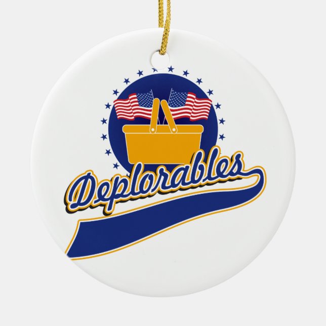 Deplorables Team Logo Ceramic Ornament (Front)