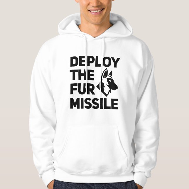Deploy The Fur Missile Malinois Hoodie (Front)