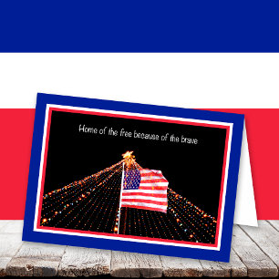 Deployed Military Christmas Tree and Flag Card