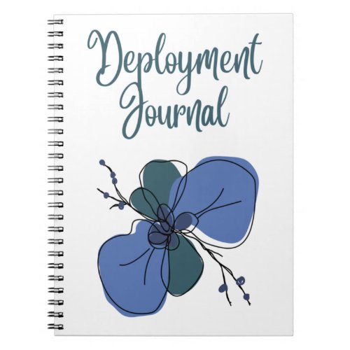 Deployment Journal With Blue and Teal Flower 