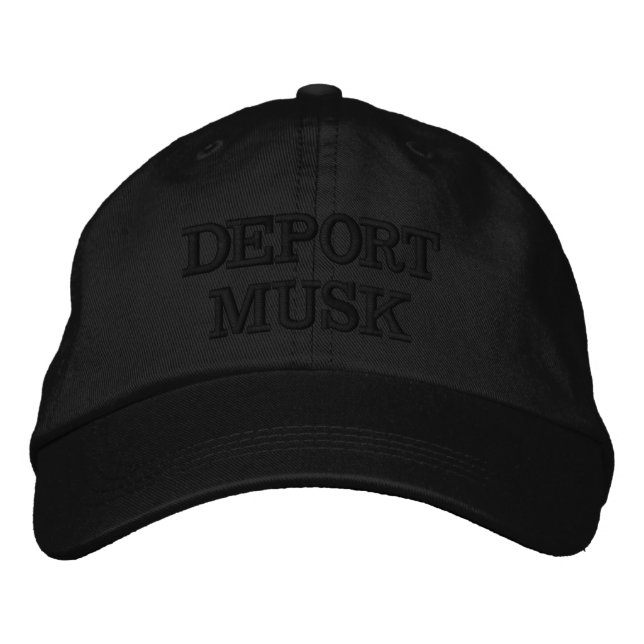 DEPORT MUSK ( black on black ) Embroidered Baseball Cap (Front)
