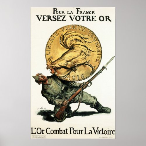 Deposit Gold For FRANCE Fight For Victory War Poster