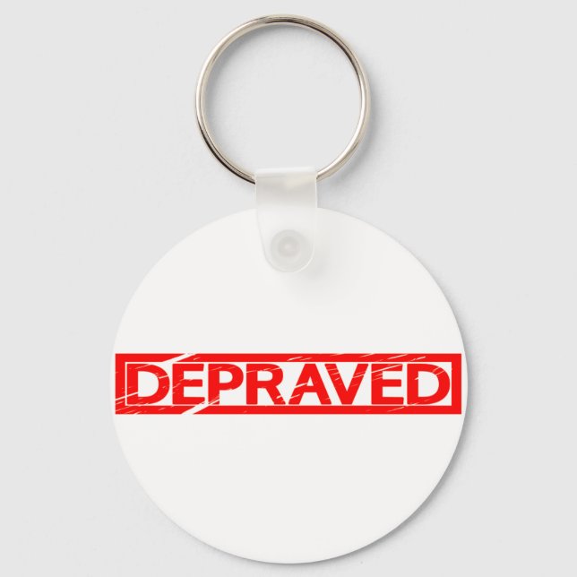 Depraved Stamp Keychain (Front)