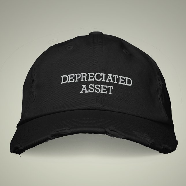 Depreciated Asset Vintage Style Distressed  Embroidered Baseball Cap (Creator Uploaded)