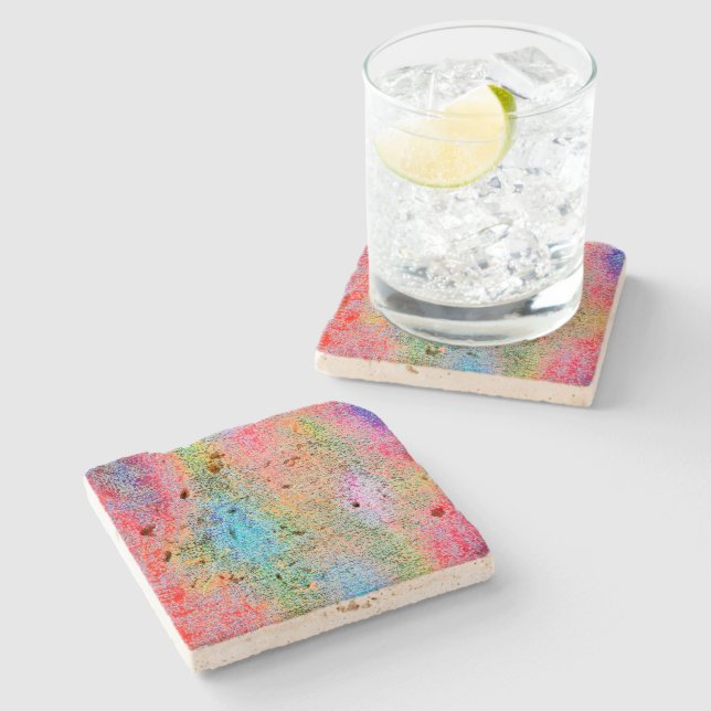 Depredation of colors stone coaster (Side)