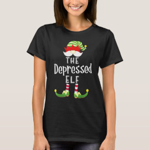 Depressed Elf Group Christmas Pajama Party T-Shirt