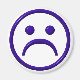 Depressed , Sad & Blue Face Magnet