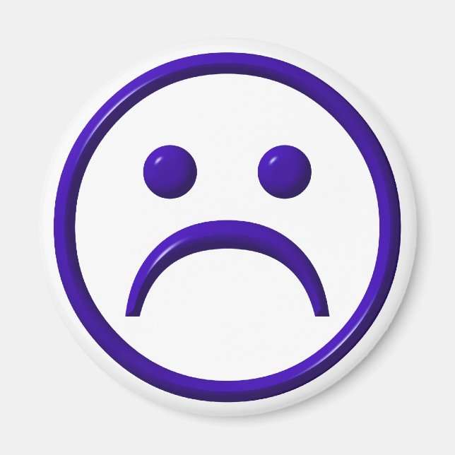 Depressed , Sad & Blue Face Magnet (Front)