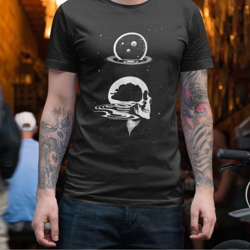 Depressed Space Skull Mind Lost in the Infinite T_Shirt