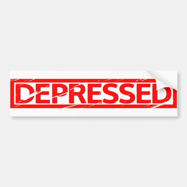 Depressed Stamp Bumper Sticker (Front)