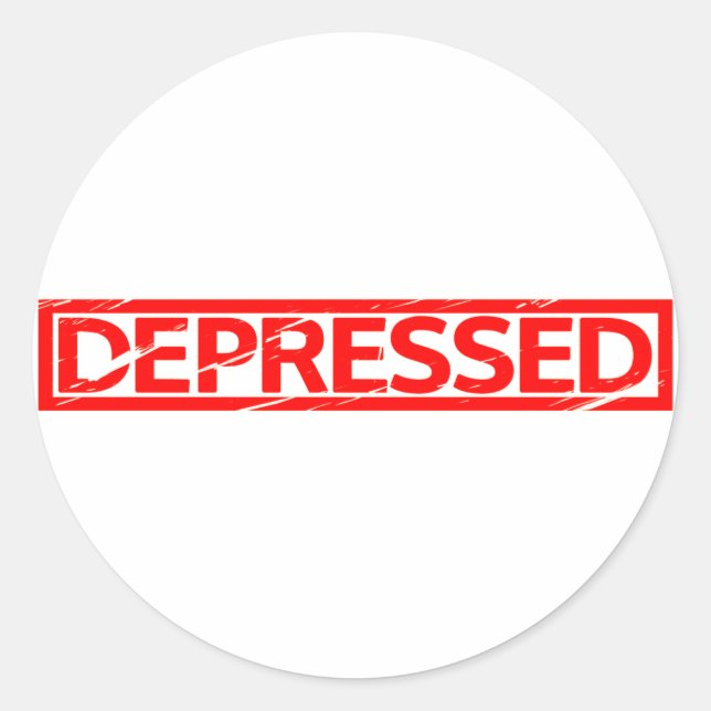 Depressed Stamp Classic Round Sticker (Front)